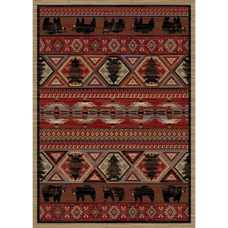 Sleep Ez 2 ft. 3 in. x 7 ft. 7 in. Lodge King Red Pine Area Rug SL2109893